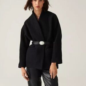 ba&sh Black wool Belted Carole coat